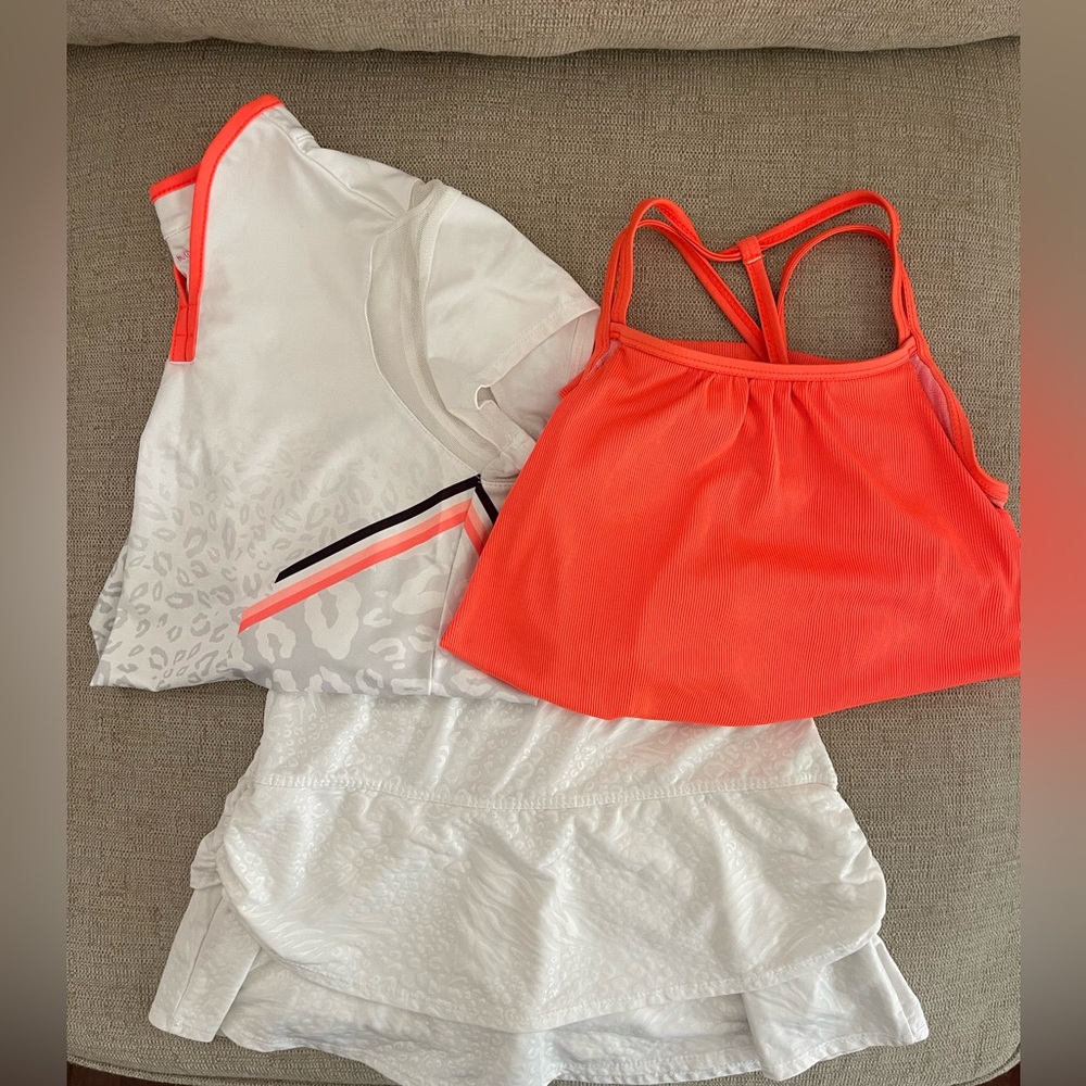 Lucky in Love Girls Size 10-12 (medium) 3 pieces tennis outfit EUC
